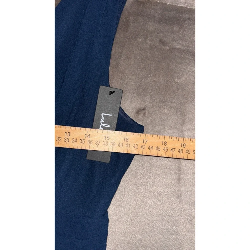 Lulus Thoughts of Hue Surplice Maxi Dress Womens Medium Navy Blue Fully Lined